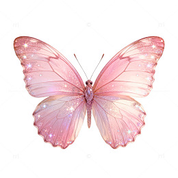 梦幻粉色蝴蝶插画素材