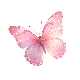 粉色梦幻蝴蝶插画素材