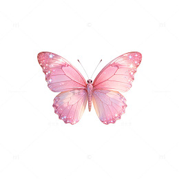 粉色梦幻蝴蝶插画