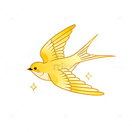 金色飞翔燕子图标