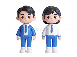 蓝白制服卡通人物81