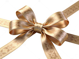 金色花卉丝带蝴蝶结49