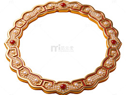 金色珍珠红宝石边框15