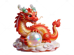 红金龙珠摆件43