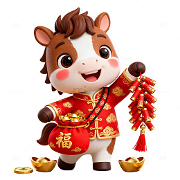 喜庆卡通马迎新春