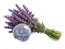 薰衣草水晶球静物摄影