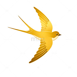 金黄色燕子飞翔矢量图案