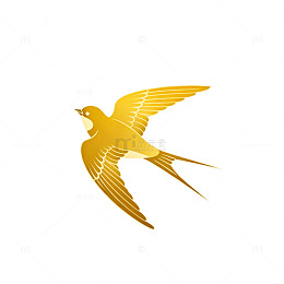 金色燕子剪影矢量图标