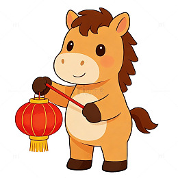 马系列表情包  提灯笼