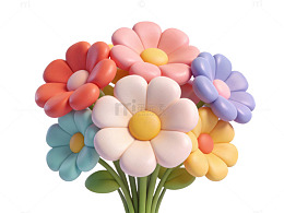 多彩卡通花朵75