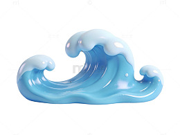 蓝色卡通海浪造型41