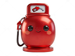 可爱红色加油机卡通38