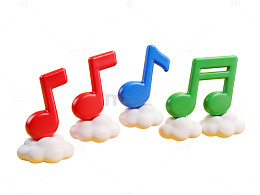 彩色音符云朵卡通图42