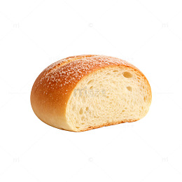 白色背景面包特写摄影图