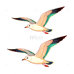 简约海鸥飞翔矢量图