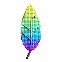 像素风羽毛创意图案设计素材