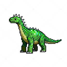 像素恐龙卡通图案设计元素