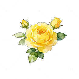 AI生成黄玫瑰艺术插画