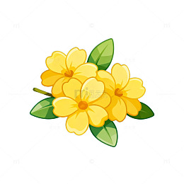 卡通风黄色花朵插画