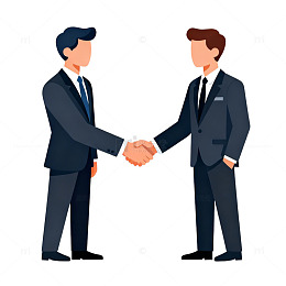 商务洽谈握手矢量插画