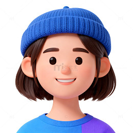 卡通风格年轻女性头像