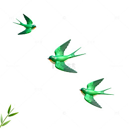 AI生成飞鸟绿意盎然图