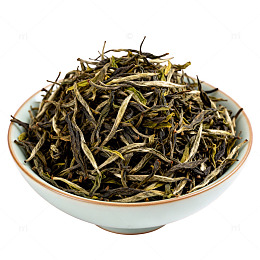 瓷碗绿茶特写摄影
