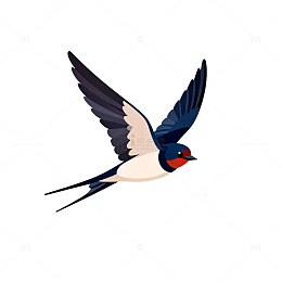 卡通燕子飞翔插画