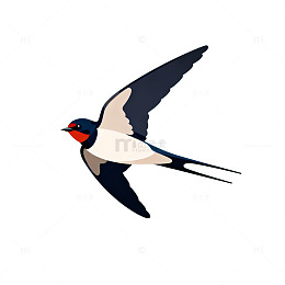 AI插画燕子飞翔图