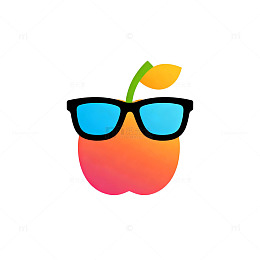 卡通水果戴眼镜设计