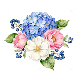 水彩花卉装饰画设计素材