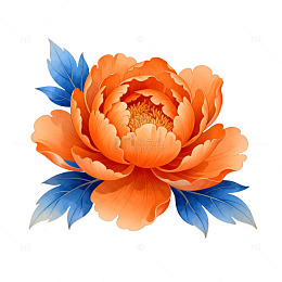 牡丹花卉艺术插画设计素材