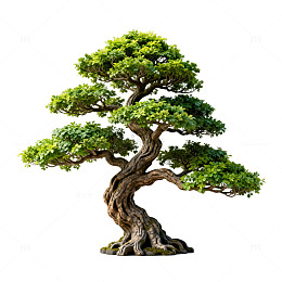 盆景风格古朴树木艺术素材