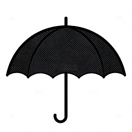 简约黑色雨伞图标设计素材