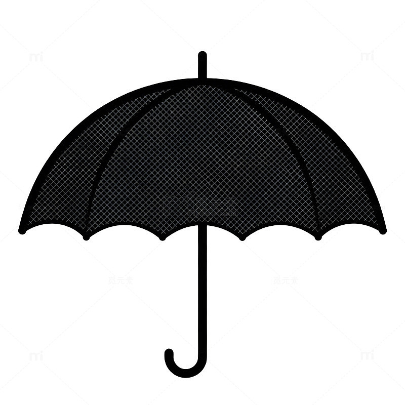 简约黑色雨伞图标设计素材
