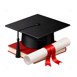 毕业礼帽证书书籍图像