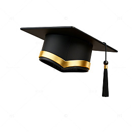 黑色学位帽教育元素矢量素材