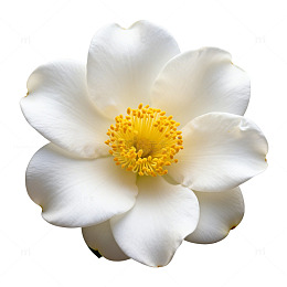 纯白花朵特写透明背景