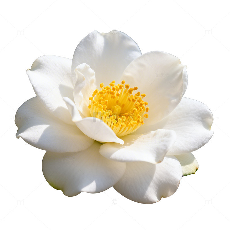 白色山茶花特写摄影图片