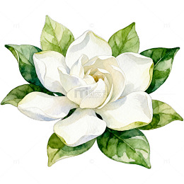 AI水彩栀子花装饰画