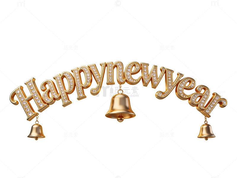 金色新年祝福字样13