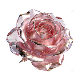 粉色玻璃玫瑰花装饰素材