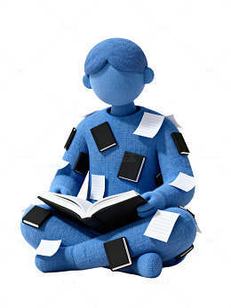 蓝色卡通阅读者28