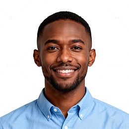 蓝色衬衫男士肖像职业形象照