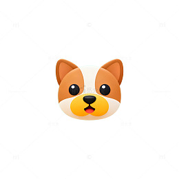 卡通可爱狗狗头像插画