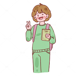 卡通学生插图设计元素