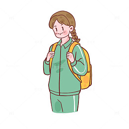 卡通开学季学生上学插画