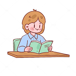 卡通儿童阅读插画