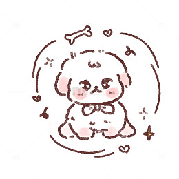 可爱卡通小狗线条插画