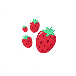 卡通草莓矢量插画